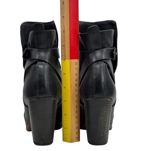 Rag & Bone Kinsey Moto Bootie Strappy SZ 8.5 Women's Black Leather Ankle Boots - Picture 5 of 13